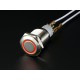 Rugged Metal Pushbutton with Red LED Ring - 16mm Red Momentary