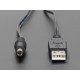 USB to 2.1mm Male Barrel Jack Cable - 22AWG & 1 meter