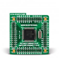 100-pin MCU card with PIC24FJ128GA010