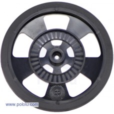 Solarbotics SW-B BLACK Servo Wheel with Encoder Stripes, Silicone Tire