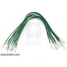 Wires with Pre-Crimped Terminals 10-Pack F-F 6" Green