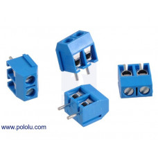 Screw Terminal Block: 2-Pin, 5 mm Pitch, Side Entry (4-Pack)