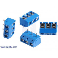 Screw Terminal Block: 3-Pin, 5 mm Pitch, Top Entry (4-Pack)