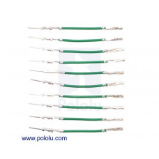 Wires with Pre-Crimped Terminals 10-Pack M-F 1" Green