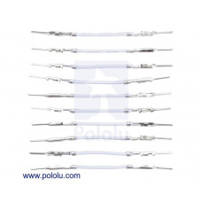 Wires with Pre-Crimped Terminals 10-Pack M-M 1" White