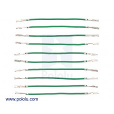 Wires with Pre-Crimped Terminals 10-Pack F-F 2" Green