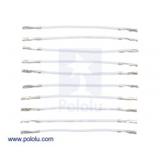 Wires with Pre-Crimped Terminals 10-Pack F-F 2" White