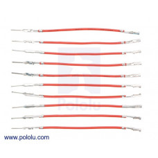 Wires with Pre-Crimped Terminals 10-Pack M-F 2" Red