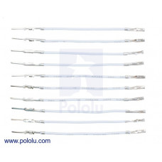 Wires with Pre-Crimped Terminals 10-Pack M-F 2" White