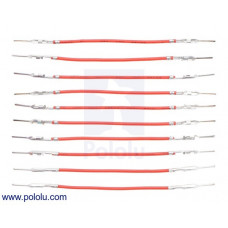 Wires with Pre-Crimped Terminals 10-Pack M-M 2" Red